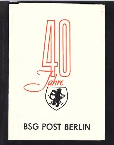 DDR - Gedenkblatt, BSG Post Berlin, C9-1989