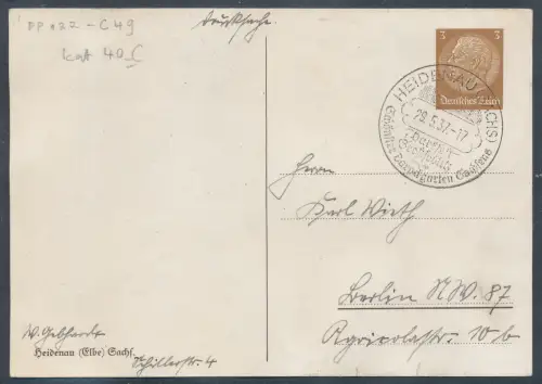 DR., Privatganzsache Schloßpark großsedlitz PP 122 - C 49, gelaufen.