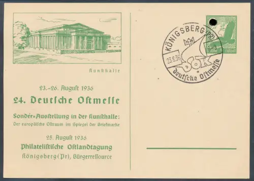 DR., Privatganzsache 24. Deutsche Ostmesse PP 142 - C 5/01, gestempelt.