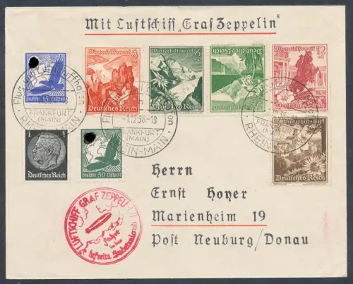 DR., Zeppelin-Brief, Fahrt in der befreite Sudetenland Si. 456.