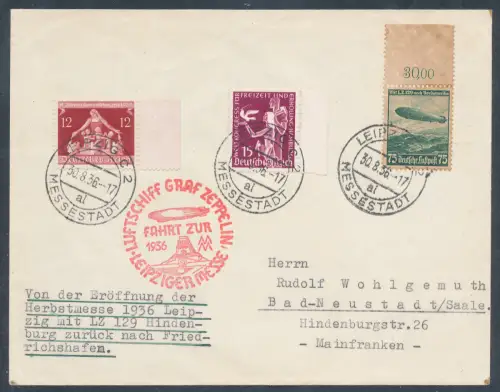 DR., Zeppelin-Brief, Fahrt zur Leipziger Messe 1936, Si. 366.