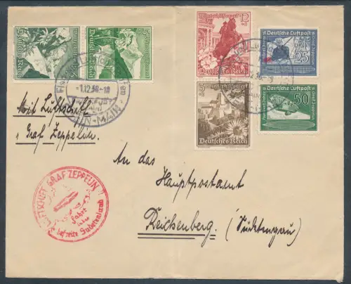 DR., Zeppelin-Brief, Fahrt in der befreite Sudetenland Si. 456.