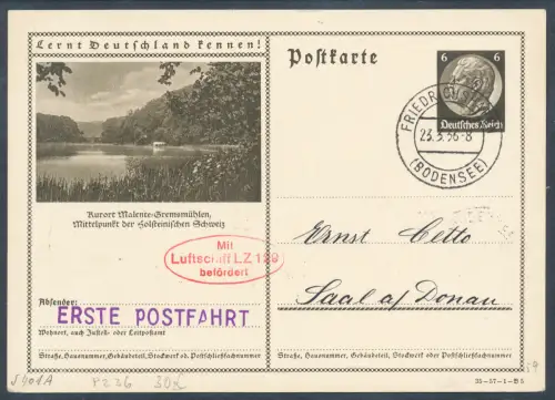 DR., Zeppelin-Karte mit Gs. P236 u.a. Si. 401 A