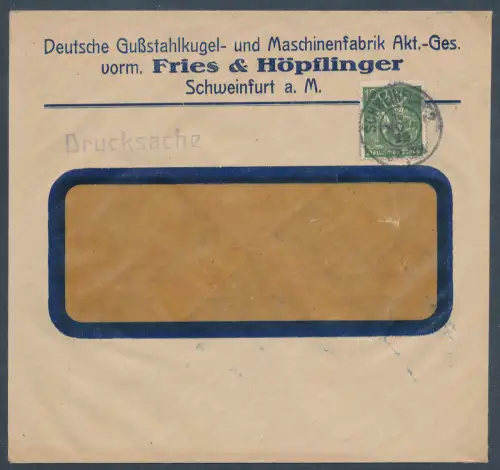 DR., Reklamebrief Gußstahlkugel- und Maschinenfabrik Fries & Höpflinger.