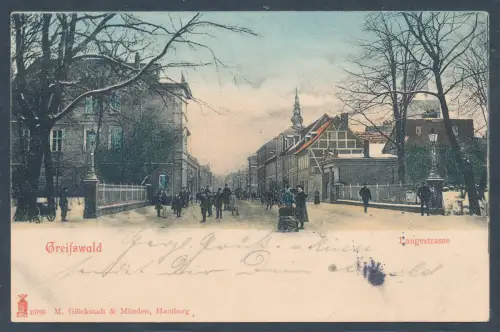 Ansichtskarte, Greifswald - Langestrasse.