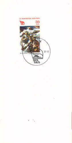 DDR - Gedenkblatt, X Parteitag der SED, C5-1981 N.