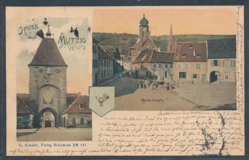 Ansichtskarte,  Gruss aus Mutzig - Marktplatz.