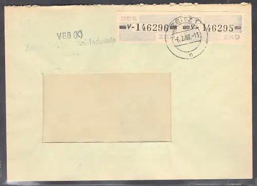 DDR. ZKD-Brief, MeF. Mi.-Nr. 26 V