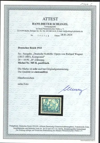 DR., Mi.-Nr 505 B postfrisch, FA. SchlegelBPP.