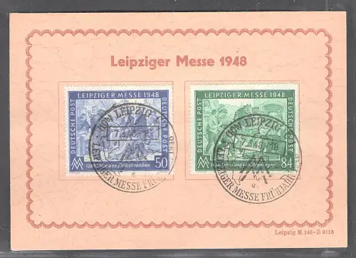 Ereigniskarte Leipziger Messe 1948 mit Mi.-Nr. 967-968