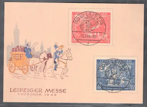 SBZ. Ereigniskarte Leipziger Messe 1949 mit Mi.-Nr. 230-231