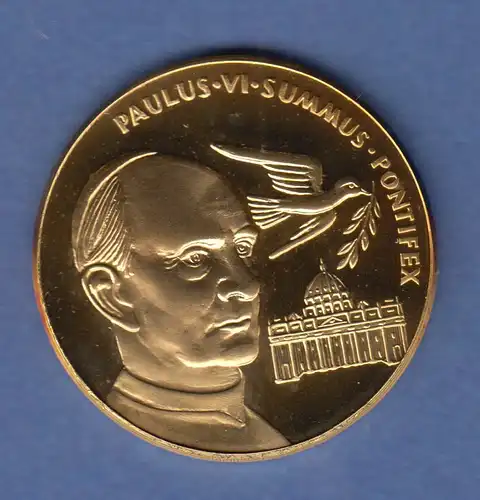 Goldmedaille Heiliges Jahr 1975 Papst Paulus VI. Petersdom 11,62g Gold Au999