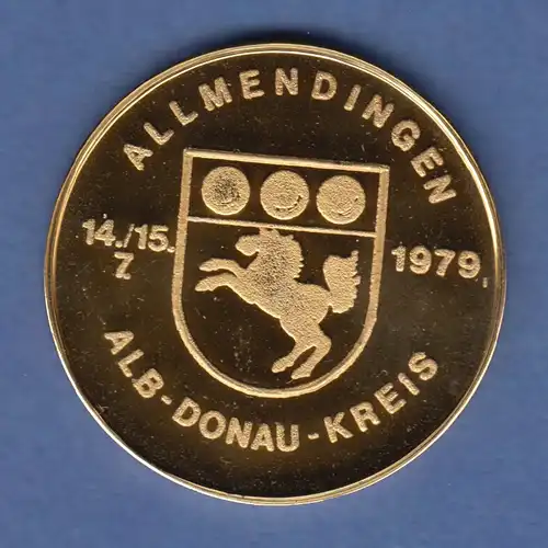 Goldmedaille Allmendingen Alb-Donau-Kreis 1979 10,70g Gold Au986