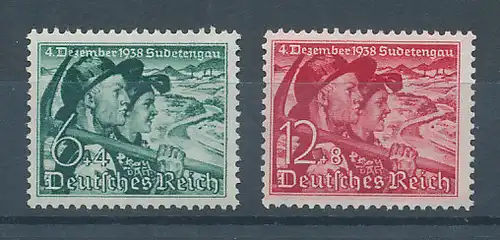 Deutsches Reich, Mi.-Nr. 684-685, Abstimmung Sudetenland, Satz einwandfrei **