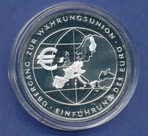 10-€-Gedenkmünze PP, Euro-Einführung 2002, Polierte Platte, Spiegelglanz