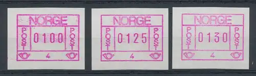 Norwegen Frama-ATM 1978, Aut.-Nr. 4 (Trondheim) Tastensatz 100-125-130 **