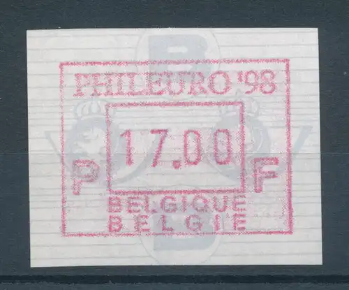 Belgien FRAMA Sonder-ATM PHILEURO'98, Einzelwert 17 BFr. ** 