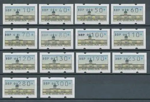 Berlin ATM 1987, kompletter Tastensatz  14 Werte 10-300 Pfg ** 