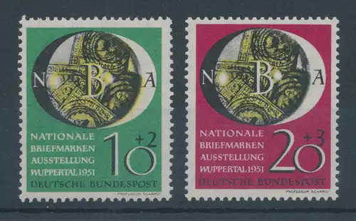 Bundesrepublik 1951, Briefmarken-Ausstellung Wuppertal, Mi.-Nr. 141-42 **