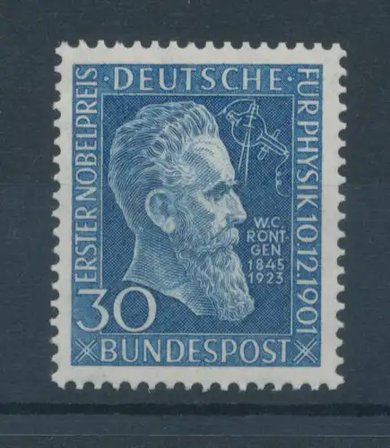 Bundesrepublik 1951, Nobelpreis, Wilhelm Conrad Röntgen, Mi.-Nr. 147 **