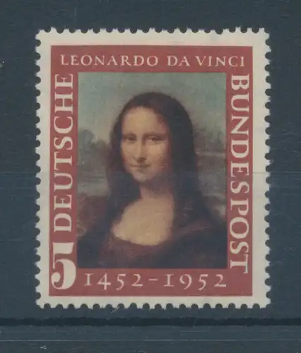 Bundesrepublik 1952, Leonardo da Vinci: Mona Lisa, Mi.-Nr. 148 **