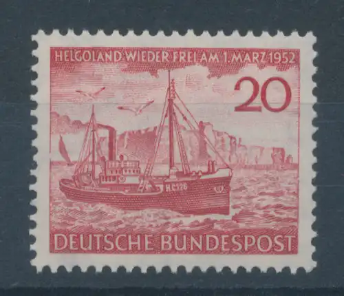 Bundesrepublik 1952, Rückgabe der Insel Helgoland, Mi.-Nr. 152 **