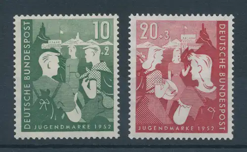 Bundesrepublik 1952, Zweiter Bundesjugendplan, Mi.-Nr. 153-154 **