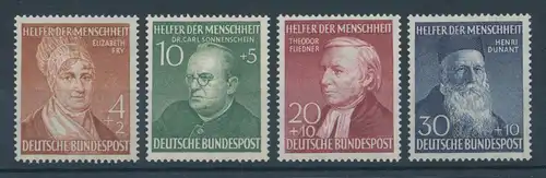 Bundesrepublik 1952, Wohlfahrt: Helfer der Menschheit, Mi.-Nr. 156-159 **