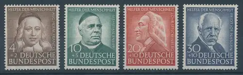 Bundesrepublik 1953, Wohlfahrt: Helfer der Menschheit, Mi.-Nr. 173-176 **