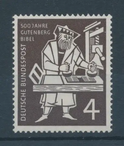 Bundesrepublik 1954, 500 Jahre Gutenberg-Bibel, Mi.-Nr. 198 **