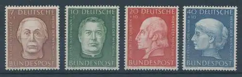 Bundesrepublik 1954, Wohlfahrt: Helfer der Menschheit, Mi.-Nr. 200-203 **