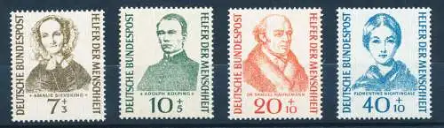 Bundesrepublik 1955, Wohlfahrt: Helfer der Menschheit, Mi.-Nr. 222-225 ** 