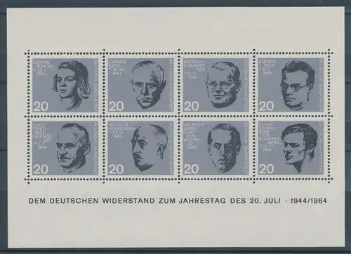 Bundesrepublik 1964, Widerstandskämpfer-Block,  Mi.-Nr. Block 3  ** 