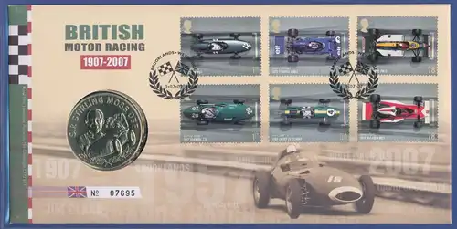 Großbritannien Coin-FDC 2007, Autorennen, Formel I, mit Sonder-Medaille