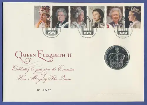 Großbritannien Coin-FDC 2013, Krönungsjubiläum Elizabeth II. mit 5-Pfund-Münze