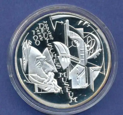 10-€-Gedenkmünze PP, Deutsches Museum, München, Polierte Platte, Spiegelglanz