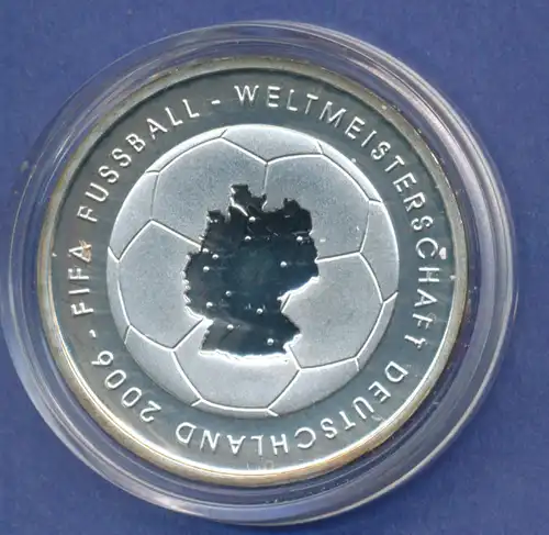 10-€-Gedenkmünze PP, Fussball WM, Ausgabe 2003, Polierte Platte, Spiegelglanz