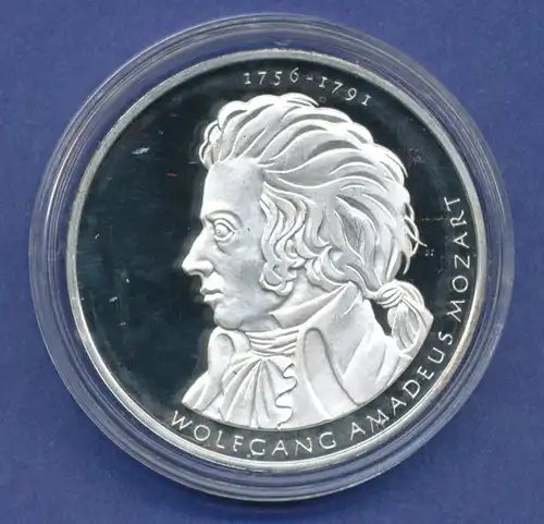 10-€-Gedenkmünze PP, Wolfgang Amadeus Mozart, Polierte Platte, Spiegelglanz