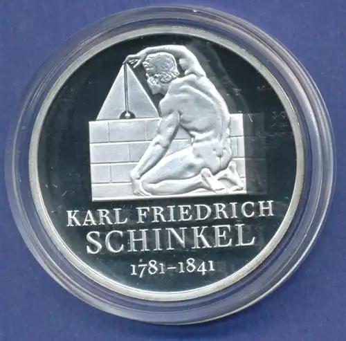 10-€-Gedenkmünze PP, Karl Friedrich Schinkel, Polierte Platte, Spiegelglanz