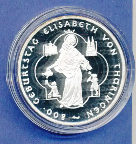 10-€-Gedenkmünze PP, Hlg. Elisabeth von Thüringen, Polierte Platte, Spiegelglanz
