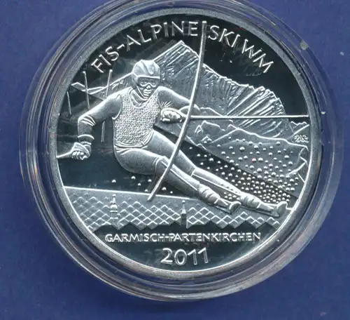 10-€-Gedenkmünze PP, Alpine Ski WM 2011, Polierte Platte, Spiegelglanz