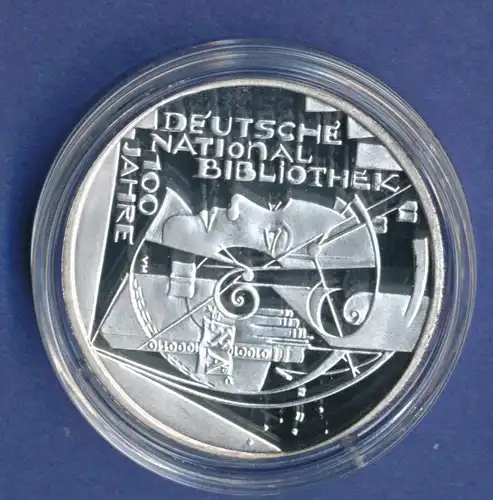 10-€-Gedenkmünze PP, Deutsche Nationalbibliothek, Polierte Platte, Spiegelglanz