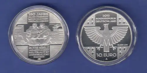 10-€-Gedenkmünze PP, Rotes Kreuz, Polierte Platte, Spiegelglanz