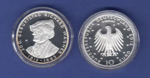 10-€-Gedenkmünze PP, Richard Wagner, Polierte Platte, Spiegelglanz