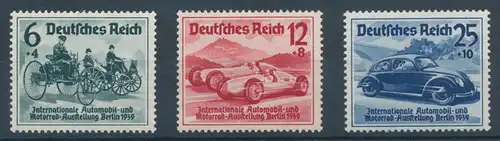 Deutsches Reich, Mi.-Nr. 686-88, Automobil-Ausstellung, Satz kpl. einwandfrei **