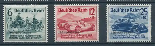Deutsches Reich, Mi.-Nr. 695-97, Nürburgring-Rennen, Satz kpl. einwandfrei **