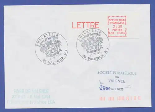 Frankreich ATM Crouzet LS0 26362, rauhes Papier,  LETTRE 2,00 auf Brief.  