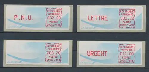 Frankreich ATM Komet C001.77468,  Satz 4 Werte aus Tarif 9a ** 