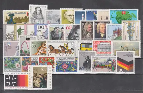 Bundesrepublik: alle Briefmarken des Jahrgangs 1985 komplett postfrisch !