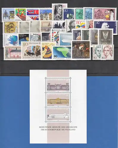 Bundesrepublik: alle Briefmarken des Jahrgangs 1986 komplett postfrisch !